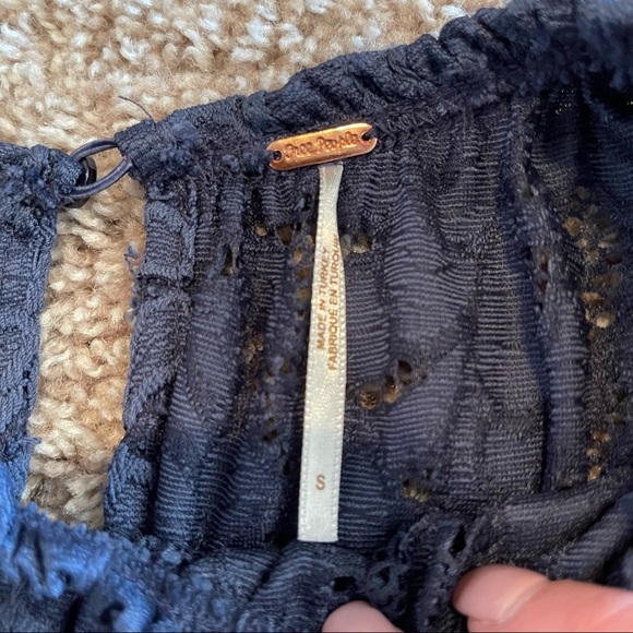 Free People | Olivia Lace Top | Navy | Size Small - Picture 3 of 10